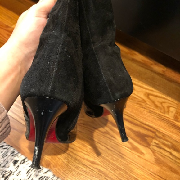 Black Suede & Leather Boots - Picture 5 of 7